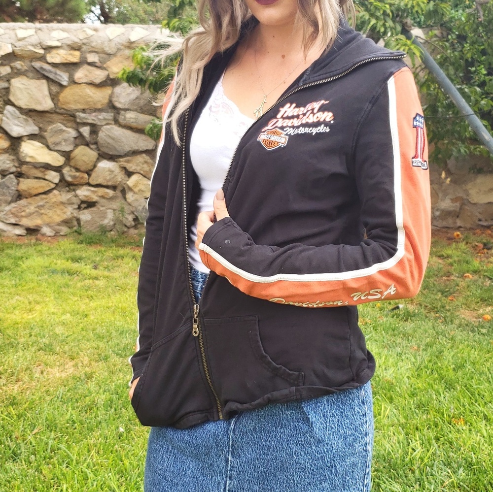 Harley Davidson zip up jacket, no hood